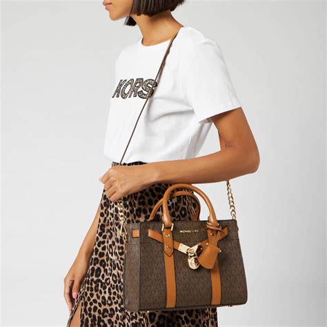 michael kors logo hamilton satchel|Michael Kors nouveau Hamilton bag.